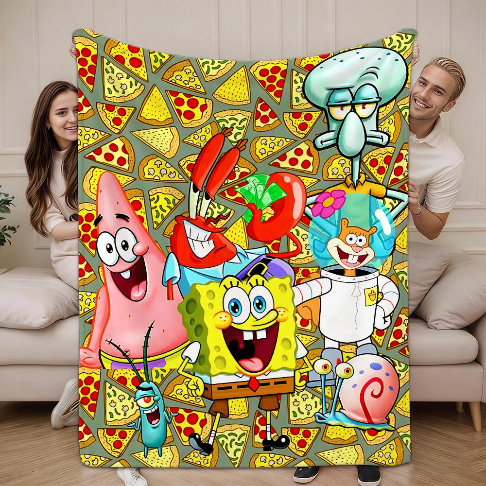 Throw Blankets for Beds Kawaii S-Spongebob All year Blanket Bedspread on the Bed Bedspreads and Coverlets Camping Anime Sofa Nap