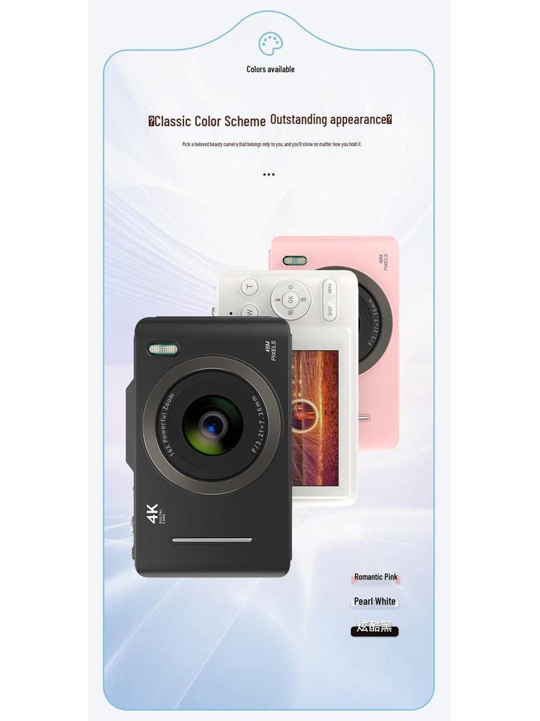 Retro 4K HD Portable CCD Camera for Students & Travel