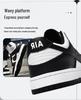 Men's AJ1 Low-Top Black & White Panda Dunk Skate Shoes and Women's Air Force One Sneakers
