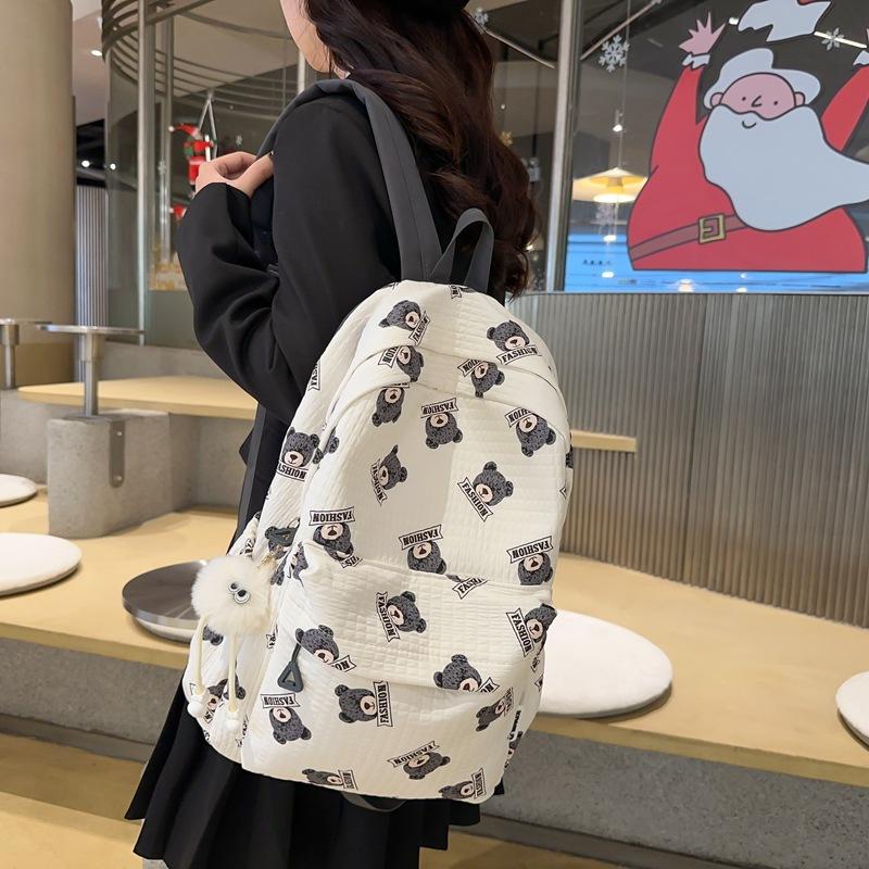 Batoh pro studenty středních škol a středních škol Velkokapacitní studentský batoh pro ženy s potiskem