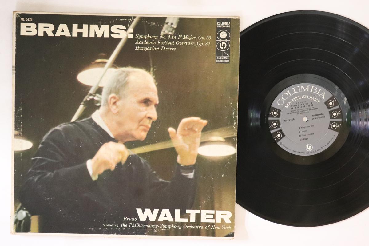 

LP Record BRUNO WALTER PHILHARMONICSYMPHONY Brahms Symphony No. 3 In F Major O ML5126 COLUMBIA MASTE US Classical Used
