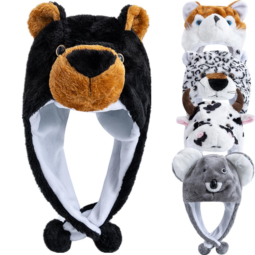 New Style Unisex Funny 3D Animal Style Decorative Hat Mischievous Couple Cap For Man Women Plush Winter Lovely Family Hat