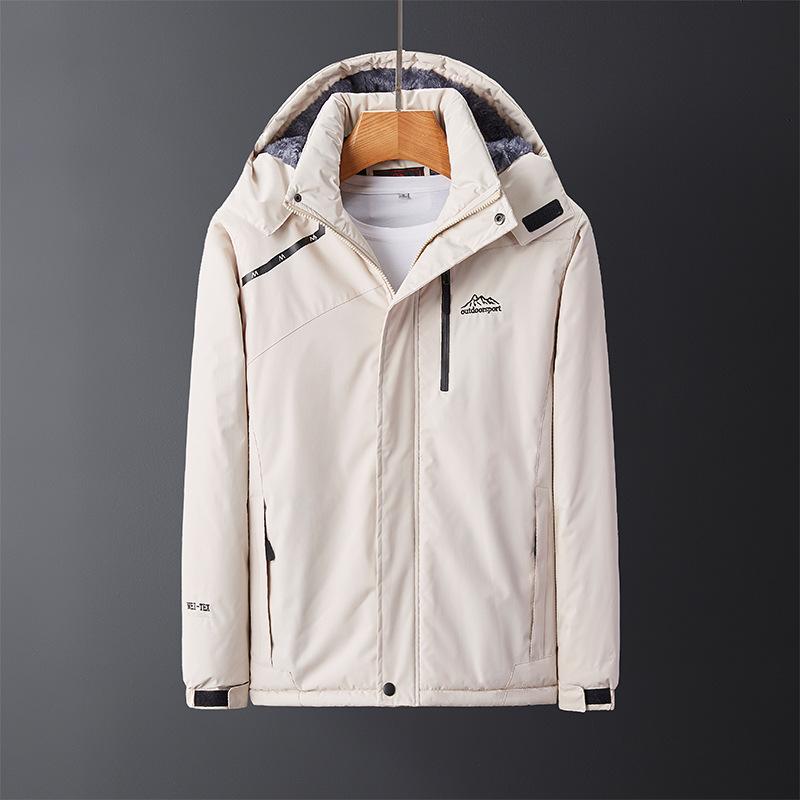 Autumn and Winter Waterproof Jacket Men's Outdoor Fleece Thermal Jacket