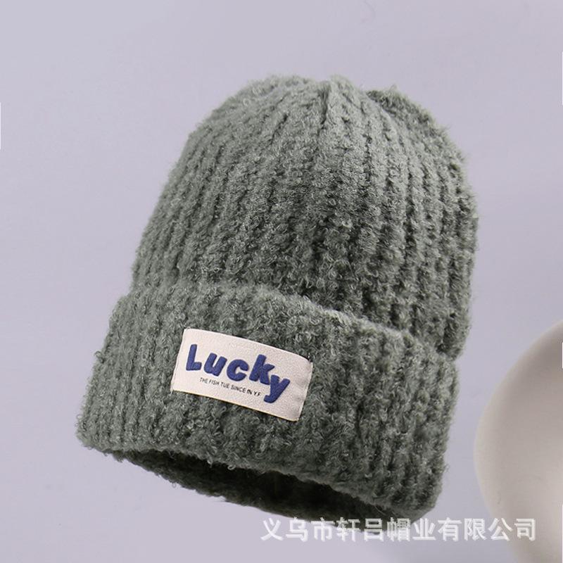 New knitted wool hat children's autumn and winter fashion versatile ear protection warm thickened cold cover cold hat