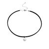 Sweet and cute simple everything artificial pearl pendant black PU leather choker collar neck with choker necklace women