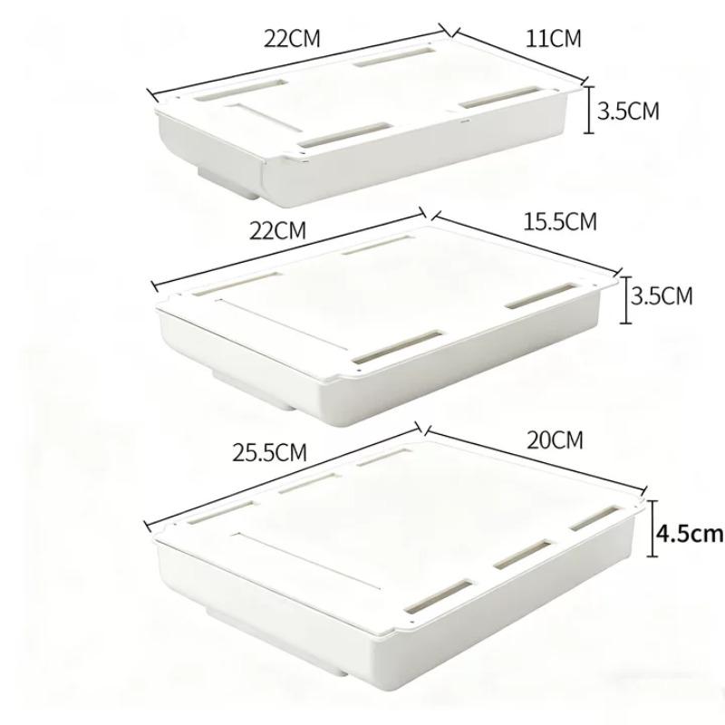 Under Desk Drawer Hidden Hanging Stationery Storage Box Self-Adhesive Pencil Tray Office Organizer Holder Large Capacity
