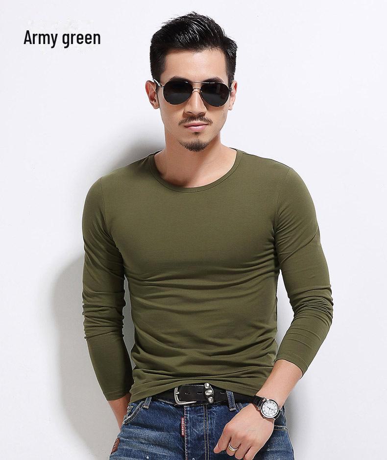 

Чоловіча приталена сорочка-пуловер з довгими рукавами однотонного кольору на осінь/зиму 2023 року M