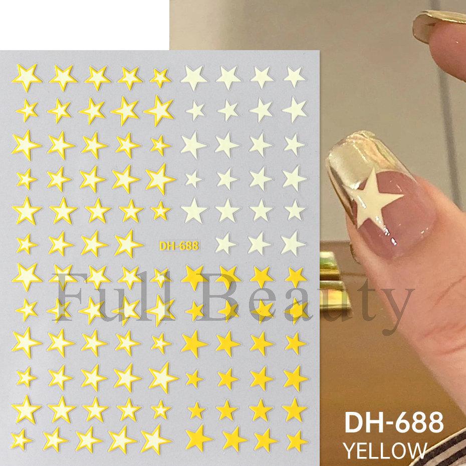 Nail Art Sticker, New Year'S Red Laser Red French Bow Atmosphere Adhesive 3D Nail Sticker