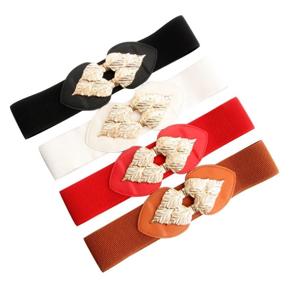 

Retro Stretch Belt Wide Waist Seal Belt Casual Elastic Waistband верблюд