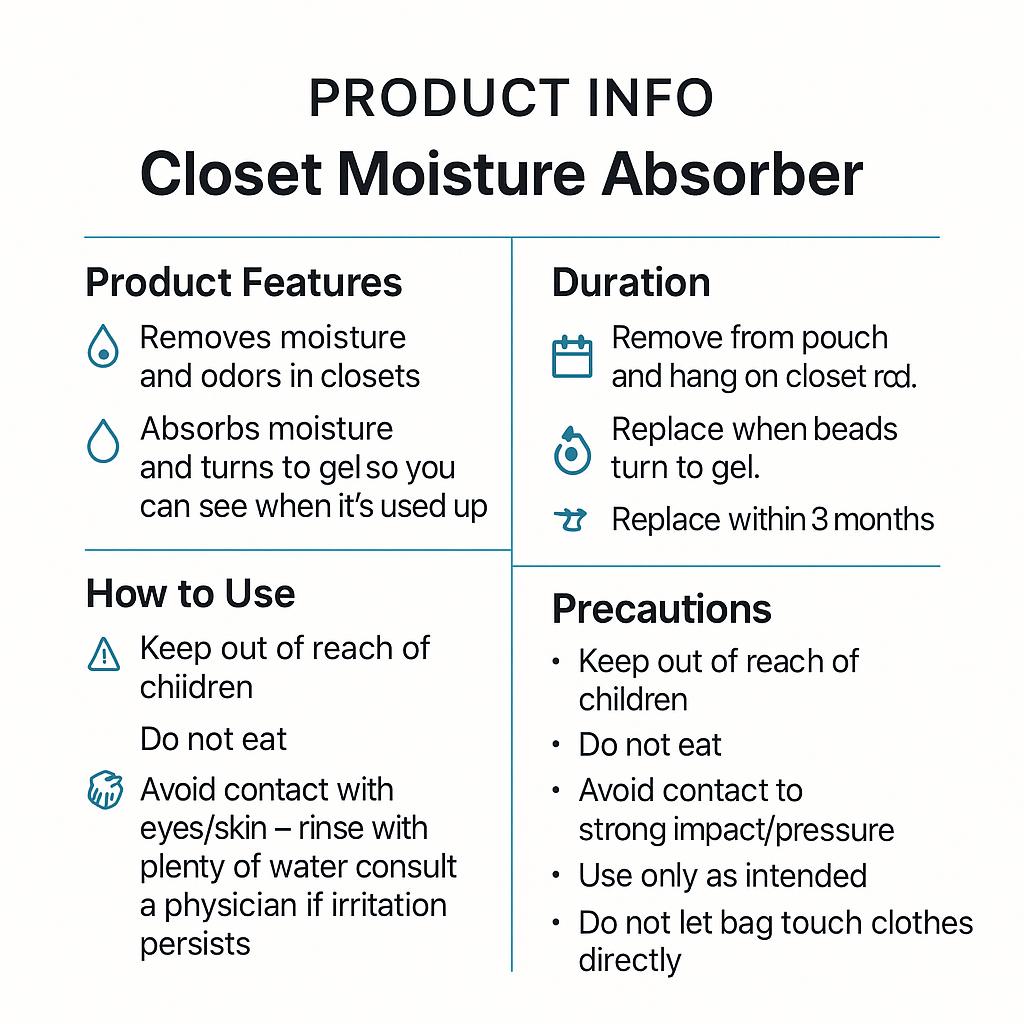 Daiso Hanging Closet Dehumidifier - 1-Pack