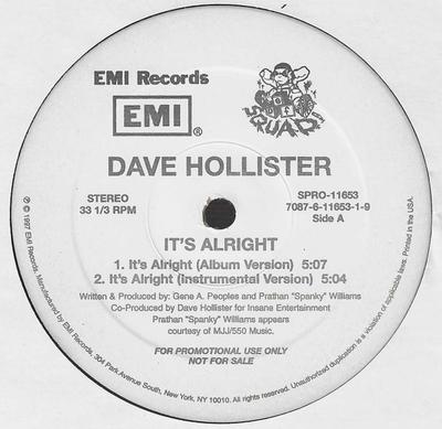 12-Zoll-Schallplatte DAVE HOLLISTER - It's Alright 708761165319 EMI 1997 US Soul/Funk Gebraucht