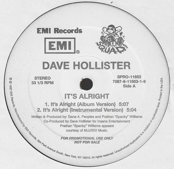 

12inch Record DAVE HOLLISTER - It s Alright 708761165319 EMI 1997 US Soul/Funk Used