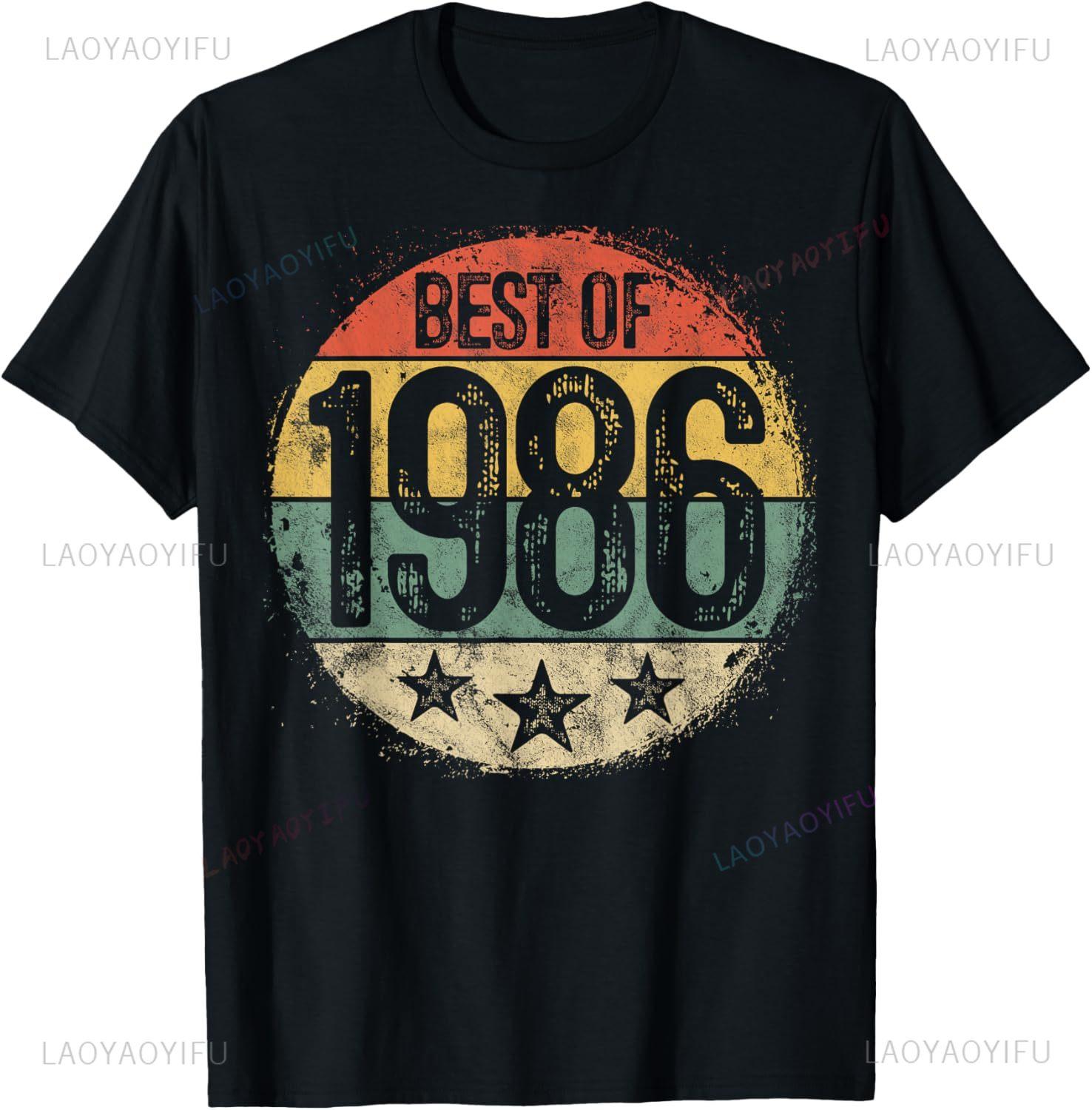 Vintage 39th Birthday Decorations Vintage 1986 39 Years Old Streetwear Custom Printed Graphic T Shirts Funny Shirt Camisas S