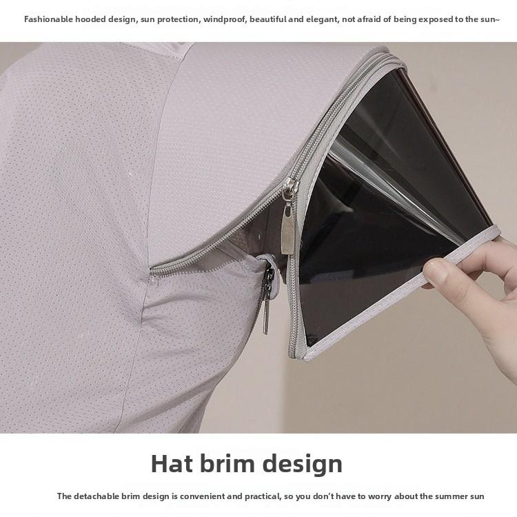Women's Summer UV Protection Sunscreen Shirt Ice Silk Breathable Thin Sun Cover For Cycling