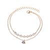 Personality Double Love Rhinestone Bracelet Crystal Sweet Fashion Wild Bracelet Women's Jewelry Bracelet Femme Acier Nurse