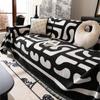 Camping Picnic Black White Mat Throw Blankets for Living Room Sofa Couple Position Modern Throw Color Block Blanket Cover