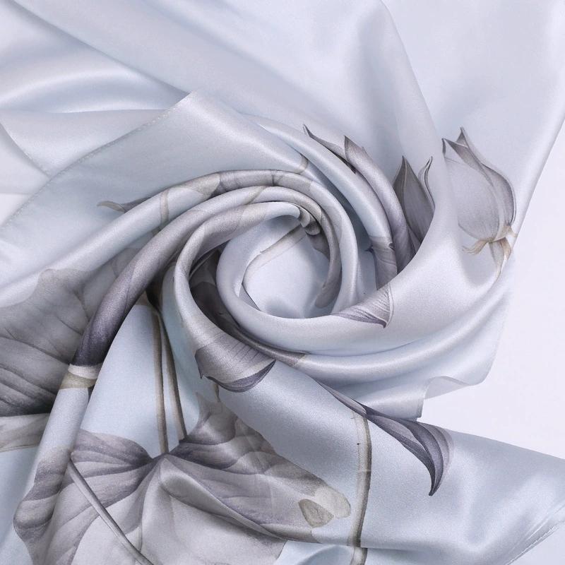 Chinese Ethnic Flower Style 100% Silk Scarves Shawls Long Silk Scarf 170*52Cm