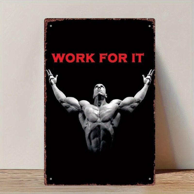Fitness Motivation Metallblechschild Gewichtheben Fitness Poster Man Cave Garage Heimwanddekor 8x12 Zoll
