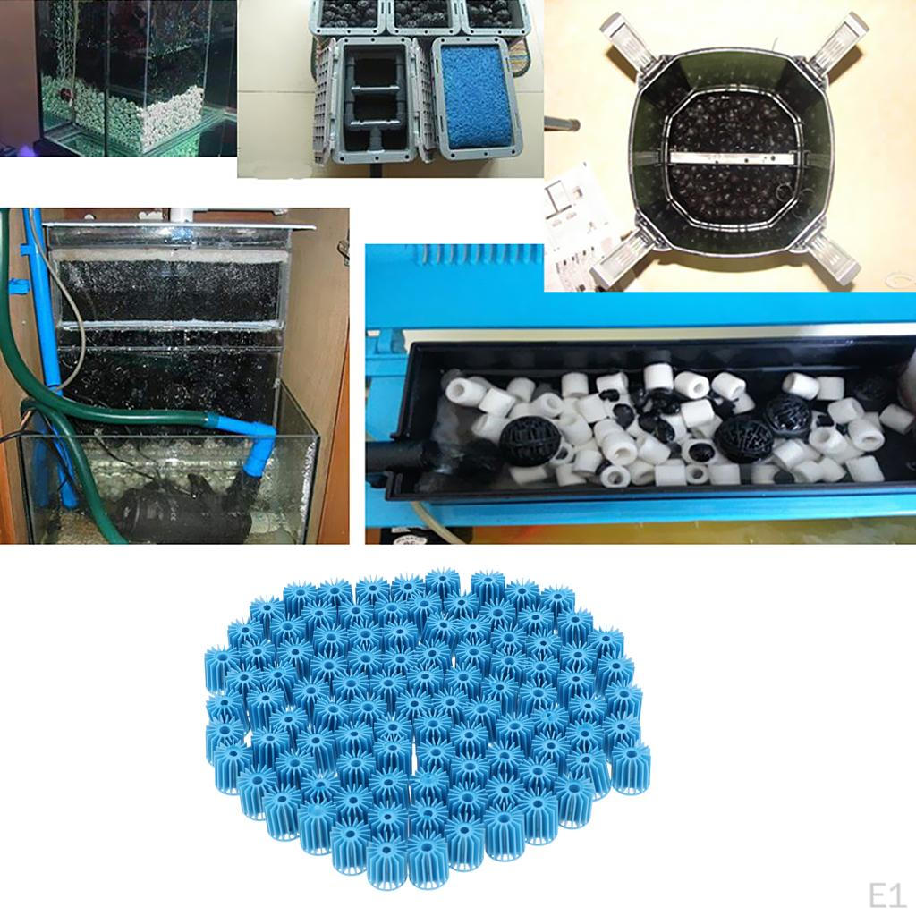 100pcs Auqarium Biochemical Balls Fish Pond Filter Tank Filtration Blue