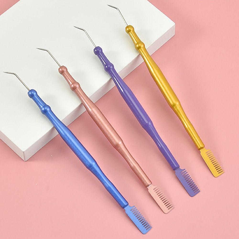 Professional Metal Eyebrow Comb 2-in-1 Lifting Separating Eyelash Assistance Tool Eyelash Perm Lash Tool Beauty Tool