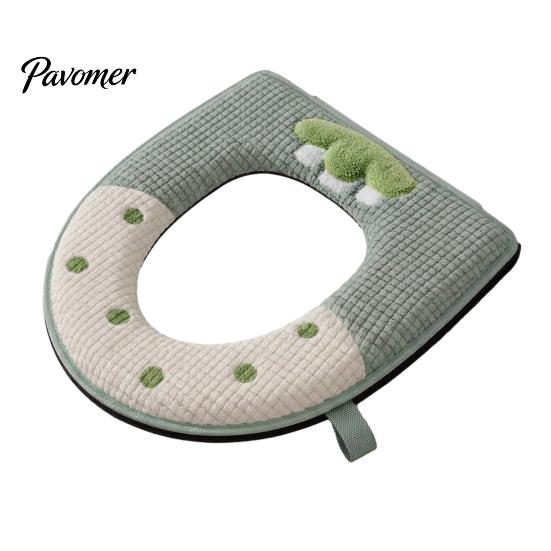 Non-slip Bathroom Decor Soft Plush Toilet Seat Cover, Thick Washable Pad with Zipper And Reusable Mat Handle, Warm Skin-Friendly Cushion for O-Shaped