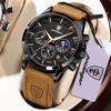 POEDAGAR Fashion Business Men Quartz Watch Waterproof Chronograph Luminous Date Man Wristwatch Leather Men's Watches Clock Reloj