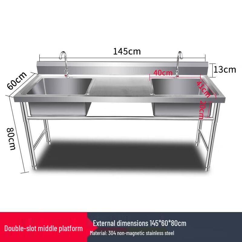 Beifu 304 Stainless Steel Double Sink Workstation