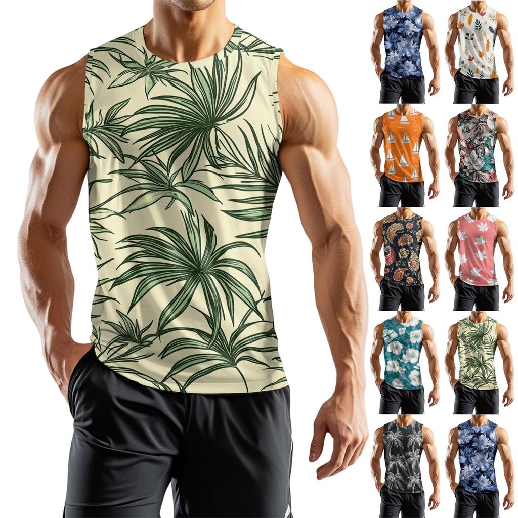 Men's Athleisure Independence Day Printed Sleeveless Vest