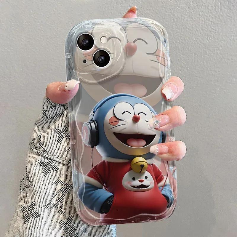 Small bell Dora is suitable for Apple 13promax mobile phone case iPhone15plus anti-drop 14 transparent 12 soft xs.