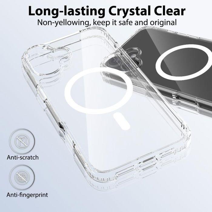 Coque de protection pour iPhone 17 - BOOLING - Antichoc - Transparente - 2 Verres Trempés - Cercle Magnétique