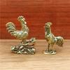 Brass Rooster Statue Vintage Collection Animal Sculpture Lucky Cock Statue Living Room TV Cabinet Figurines Chinese Decorations