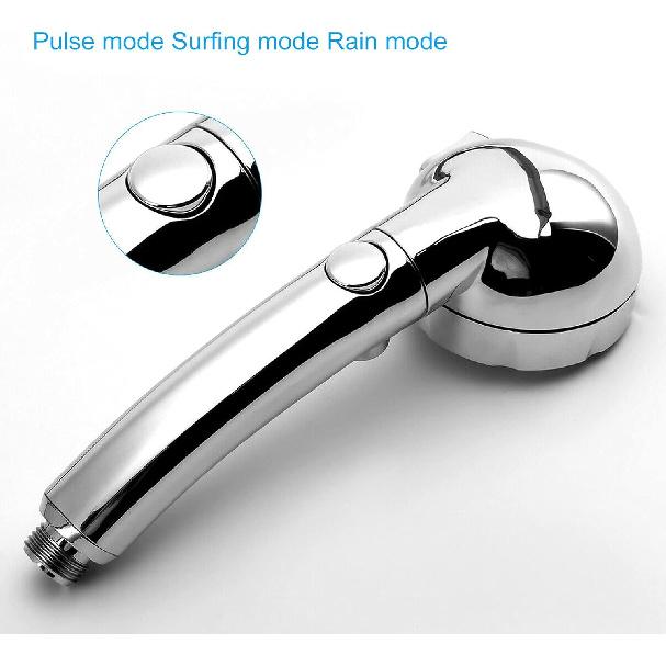 Shower Head, Detachable High Pressure Shower Head Portable Handheld 360 Degree Rotating Three Modes Adjustable Pressure One Button Water Stop Shower
