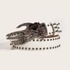 Gothic Punk Leather Y2k Belt For Women Men Metal Buckle Waist Strap Designer Luxury Female Jeans Trouser Decorative Waistband