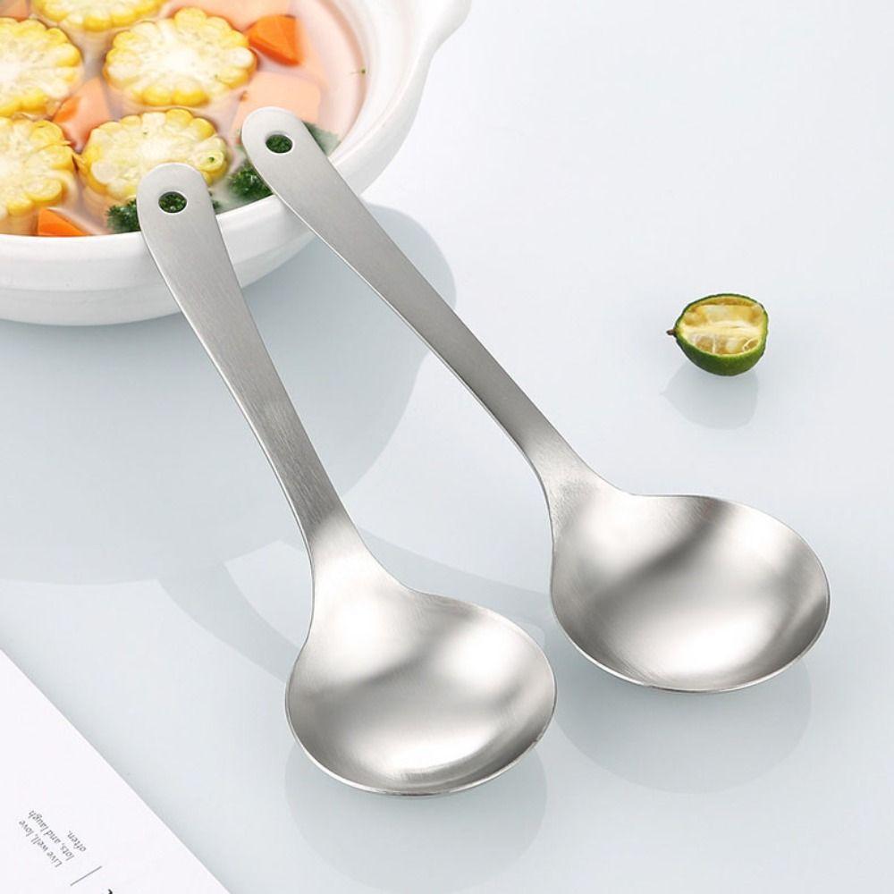 2pcs Deepen Rice Spoon Long Handle Porridge Spoon Household Soup Ladle Hot Pot