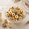 24 Pieces Christmas Bauble 3 Cm Diameter Hanging with Metal Cap Glossy Ornament for Holiday