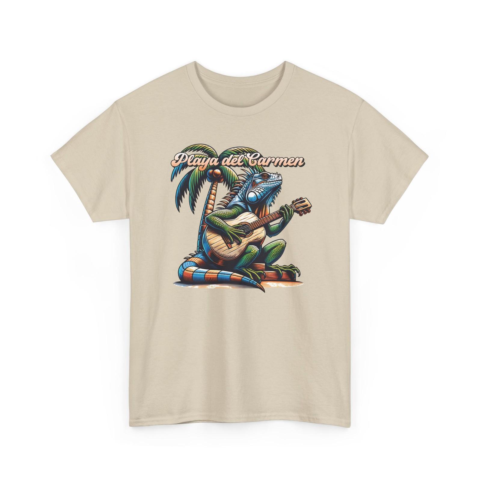 Playa del Carmen Iguana Guitar Player T-Shirt | Palm Tree Beach Vibes S разноцветный
