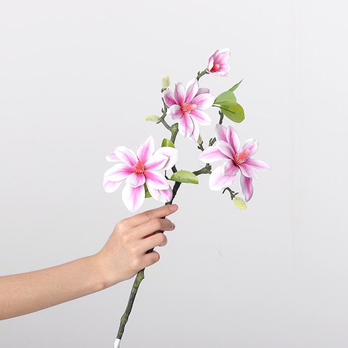 High-End Lifelike Magnolia Artificial Flower Ornaments for Living Room & Dining Table Decor