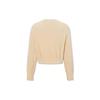 Levis Solid Fashion Round Neck Short Cardigan Long Sleeve Knit Top Women Tops Beige A3235-0007