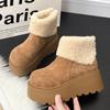 Women Platform Snow Short Boots Fashion Plush Shoes 2025 Designer Suede Ankle Boots Winter New Trends Cozy Shoes Dress Zapatos