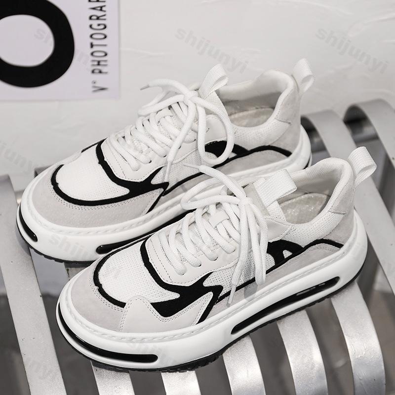 

Fashion 2025 Summer New Fashion Trend Casual Sports Shoes for Men Thick Soled Mesh Breathable Shoes Low Top Comfortable Chunky sneakers 39 белый