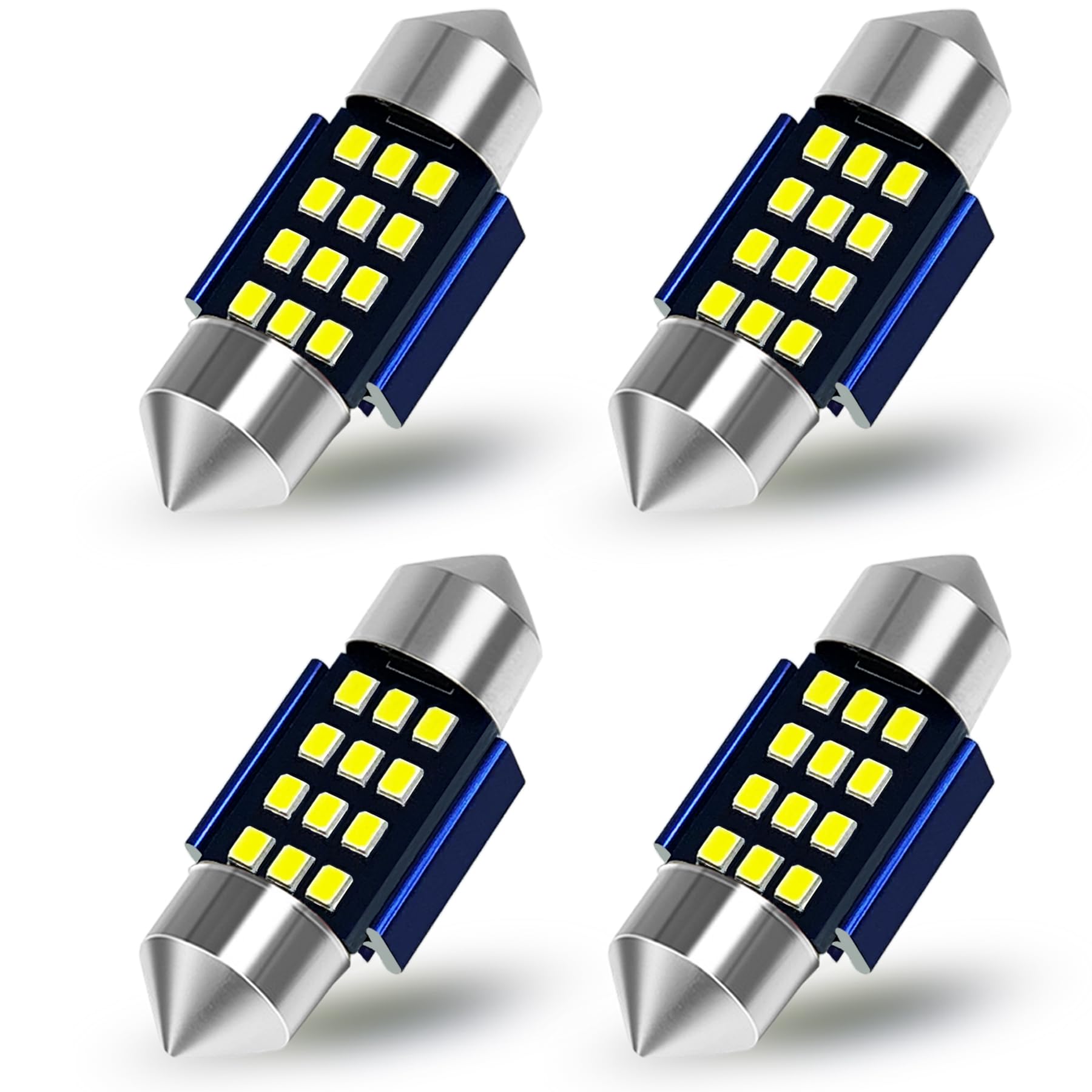

TORIBIO DC12V Автомобильный T10 x 31мм 2016SMD Двойная Полярность Сверхъяркий Багажник Багажное Отделение Комплект из 4 12-LED Светодиодов, Основание, Бесплатно, Встроенный Канселлер, Белый,