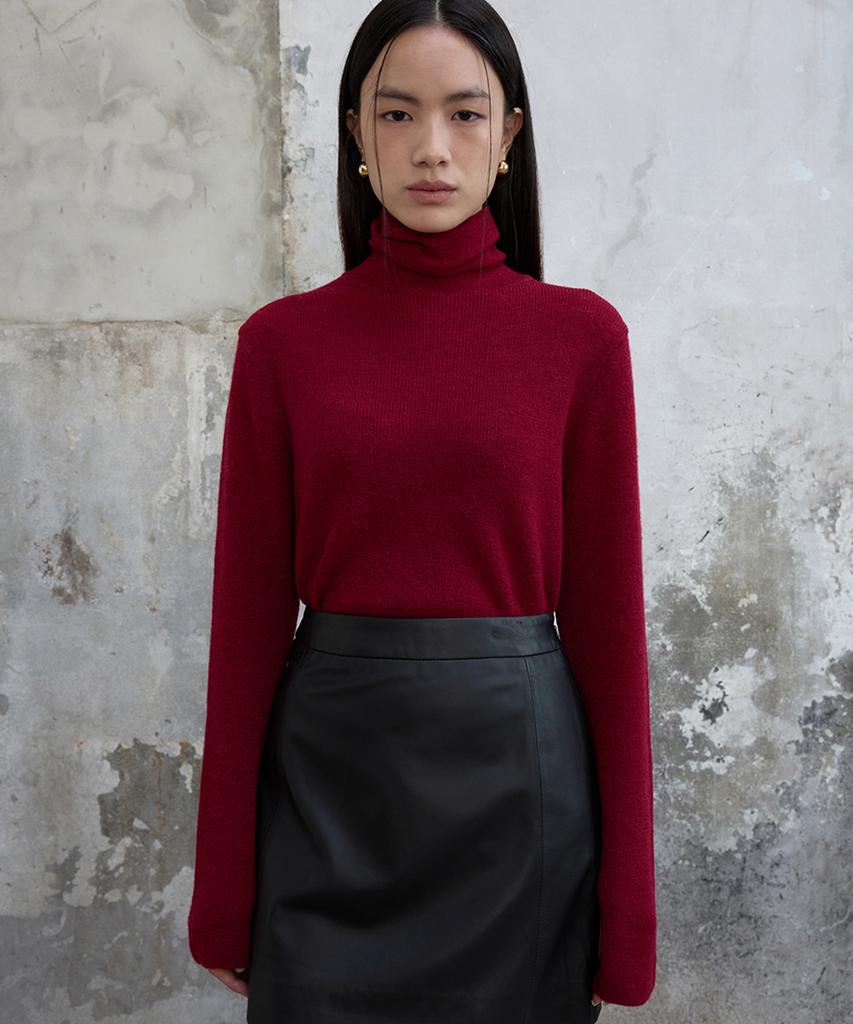 Bundak Saints Lambskin Leather Mini Skirt Black