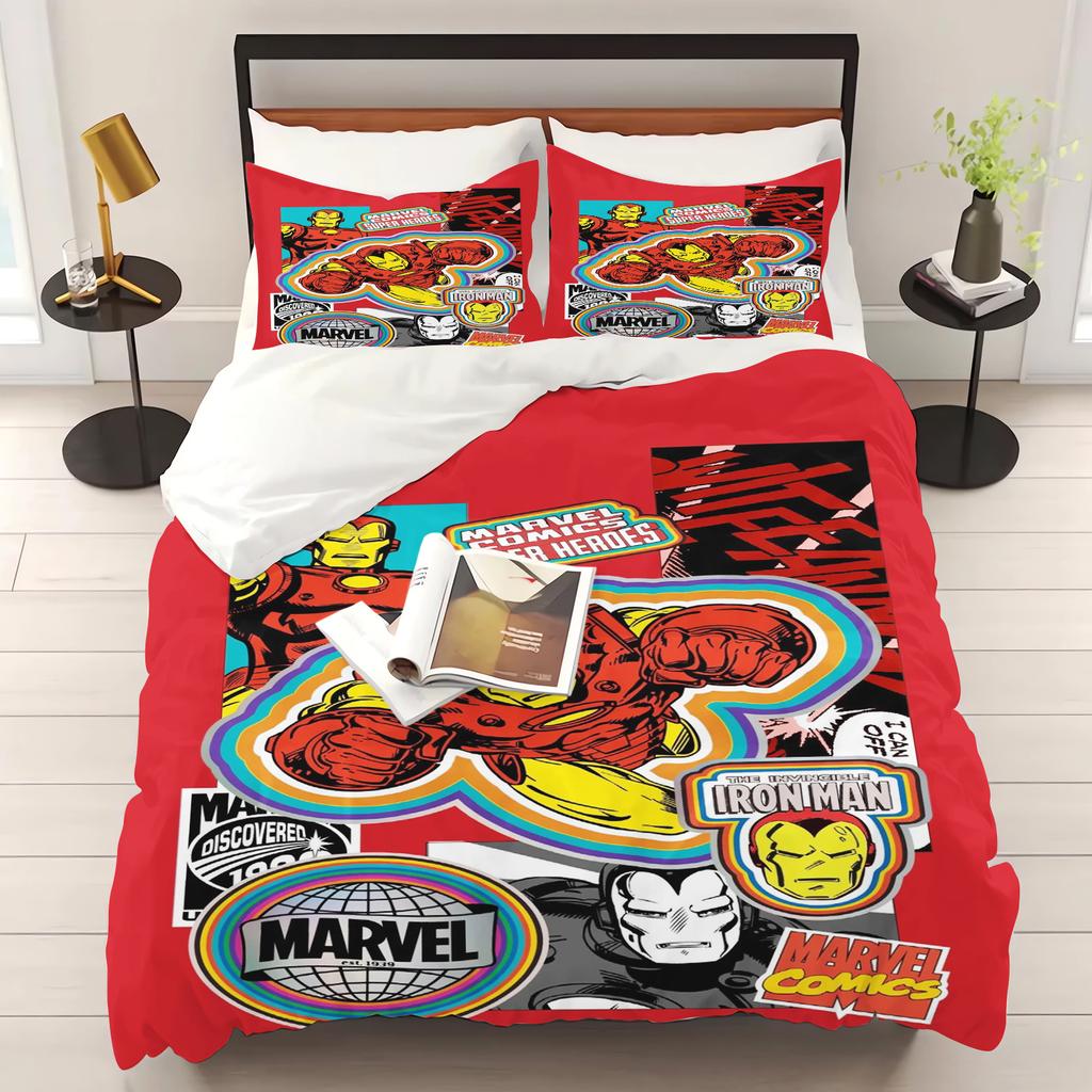 Marvel Spider Man anime Home Bedroom Comforte Nordic polyester material suitable for children and adults 3-piece set