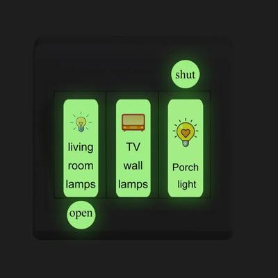 Creative Switch Label Stickers Fluorescent Wall Stickers for Living Room Bathroom Self-adhesive Glowing At Night Home Decoration
