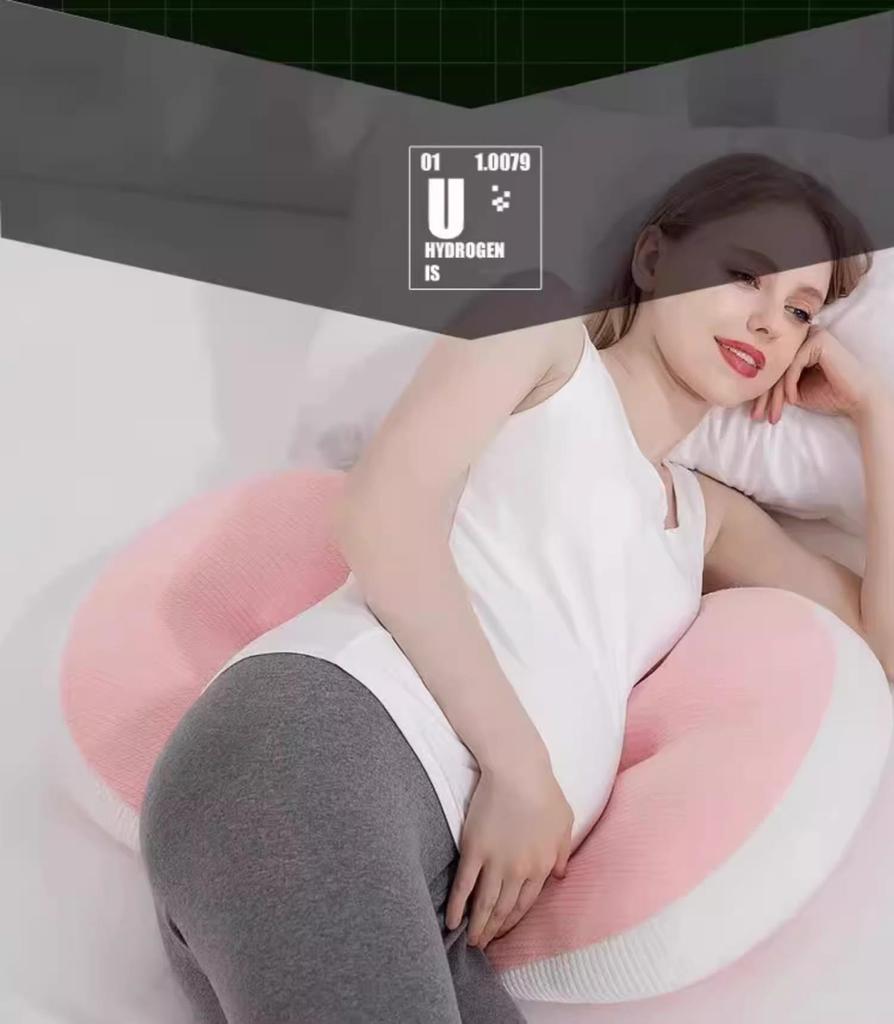 SnoozeShade U-Shape Pregnancy Pillow: Lumbar & Belly Support for Side Sleepers
