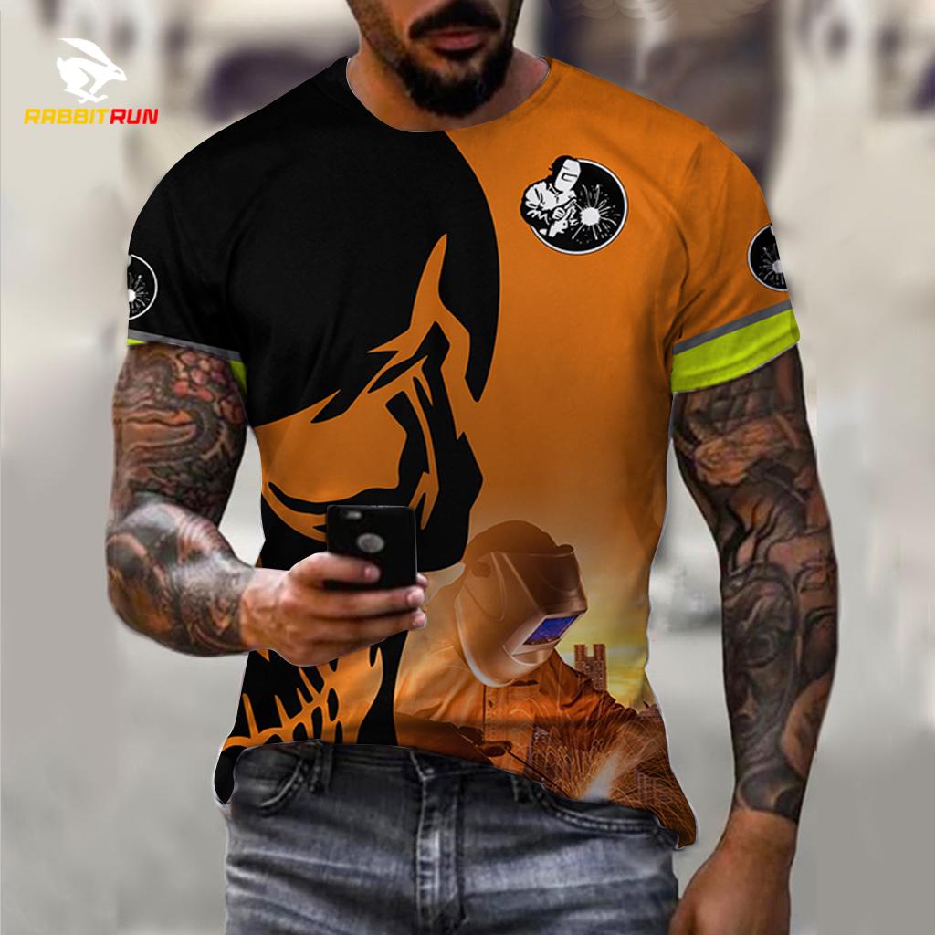 Tricou grafic Tricou pentru bărbați cu sudor pentru bărbați Îmbrăcăminte Cămașă grafică supradimensionată Imprimat 3D cu mânecă scurtă Topuri casual de vară