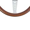 Volante Retrò Classico Effetto Legno 350mm Argento 3 Raggi Foro Tondo Staffa Volante da Corsa con Linee Gialle