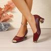 Metal Square Toe Shallow Slip-on Non-slip Wear-resistant Special-shaped Heel Single Shoes Fashionable High Heels
