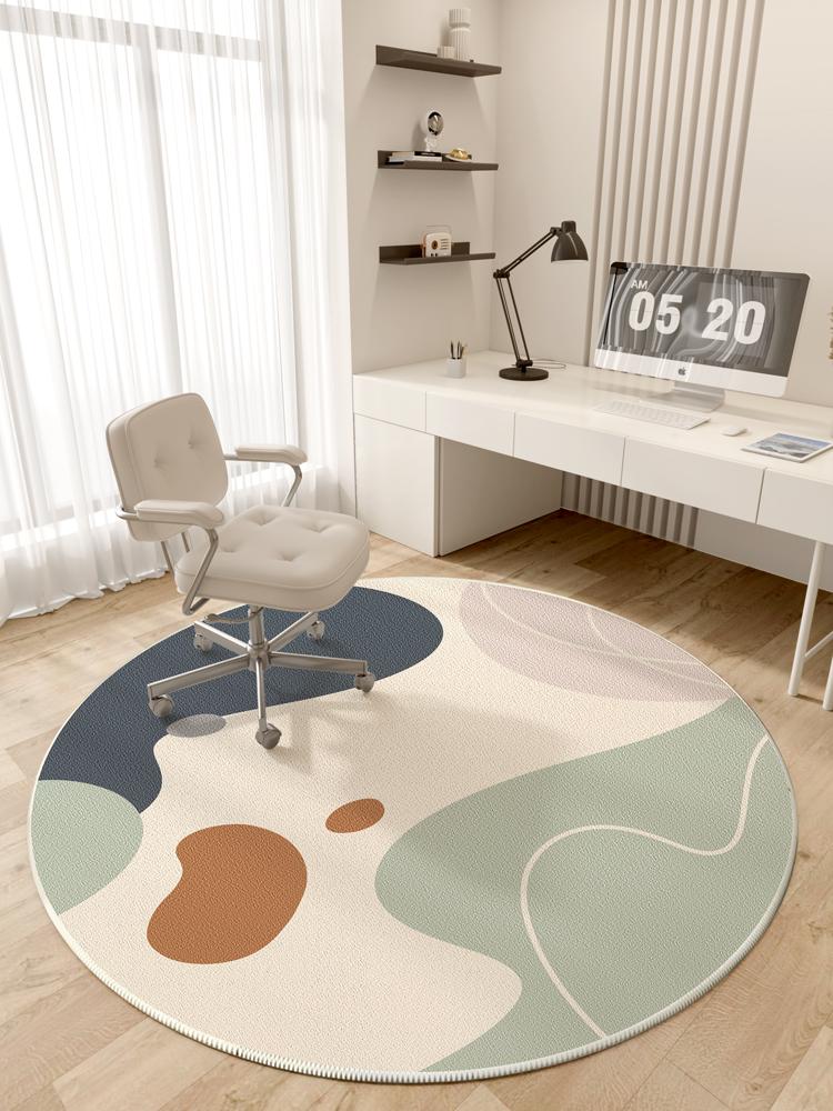 Modern Style Rugs for Bedroom Minimalist Living Room Decoration Round Anti-slip Carpet Soft Bedside Floor Mat Washable Study Rug