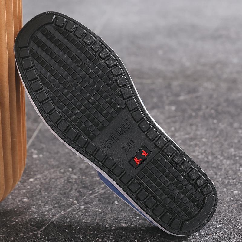 Zapatillas sin talón redondas antideslizantes para hombre estilo Old Beijing - Slip-ons de tela transpirable